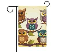 Drapeaux de jardin hiboux oiseaux 30,5 x 45,7 cm double face drapeau extérieur drapeau d'été drapeau floral bienvenue drapeaux de jardin saisonniers décorations de vacances