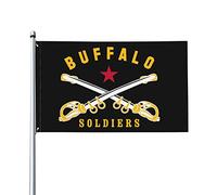 Drapeaux De Jardin Histoire De Buffalo Soldier America Bannières Extérieure Imperméabiliser Drapeaus Décoratif Decoration Bannière Jardins Pour Festivals Défilé Célébrations 90X152CM