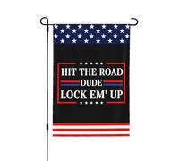 Drapeaux de jardin « Hit The Road Dude Lock Em' Up » 30 x 45 cm (12 x 18 pouces) double face, bannière, panneau de jardin (sans mât).