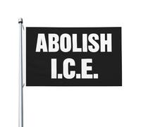 Drapeaux de jardin humoristiques double face « Abolish Ice Flag » 90 x 150 cm avec œillets, décoration intérieure et extérieure