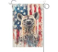 Drapeaux De Jardin Hyène Aux Couleurs Du Drapeau Américain, Motif Patriotique, Pour La Fête Nationale Américaine Du 4 Juillet, Le Memorial Day Et La Fête Drapeau Fierté Durable Pour 30X45CM