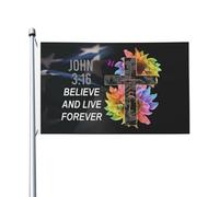 Drapeaux De Jardin I Believe John 316 Treer Drapeau Toutes Les Saisons Drapeau Extérieur Pour Célébrations Patio Balcon Fête 90X150 CM