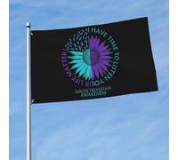 Drapeaux De Jardin I Have Time To Listen Your Life Matters-Suicide Prevention Awareness Sunflowers Bannières Extérieure Couleurs Vives Drapeaus Décoratif Durable Bannière Jardins Pour 90X152CM