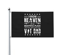 Drapeaux De Jardin I Know Heaven Is A Beautiful Place Because They Résiste Aux Intempéries Pelouse Drapeaux Premium Bannière Extérieure Pour Balcon Fête Patio Célébrations 90X150 Cm