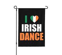 Drapeaux De Jardin I Love Irish Dance Bannière Extérieure Toutes Les Saisons Garden Flag Décorations Drapeau Extérieur Pour Balcon Fête Ferme Patio M