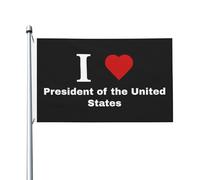 Drapeaux De Jardin I Love President Of The United States Drapeau Fierté Imperméabiliser Drapeaus Décoratif Résistant Bannières Extérieure Pour Festivals Défilé Balcon 90X152CM