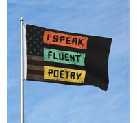 Drapeaux De Jardin I Speak Fluent Poetry Treer Drapeau Coupe-Vent Et Étancheune Garden Flag Pour Patio Célébrations Jardinage 90X150 CM