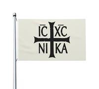 Drapeaux De Jardin Ic Xc Nika Christogramme Christianisme Oriental Orthodoxe Pelouse Drapeaux Toutes Les Saisons Bannière Extérieure Pour Célébrations Ferme Patio 90X150 Cm