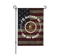 Drapeaux De Jardin I'D Rather Be On My Boat Premium Drapeau Extérieur Résiste Aux Intempéries Pelouse Drapeaux Pour Patio Jardinage M