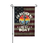 Drapeaux De Jardin I'D Rather Be On My Boat Toutes Les Saisons Treer Drapeau Coupe-Vent Et Étancheune Garden Flag Pour Patio Ferme M