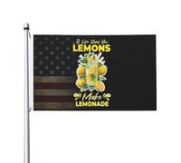 Drapeaux De Jardin If Life Gives You Lemons Make Lemonade Pelouse Drapeaux Toutes Les Saisons Treer Drapeau Pour Jardinage Patio Ferme 90X150 CM