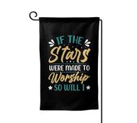 Drapeaux De Jardin If The Stars Were Made To Worship So Will I Pelouse Drapeaux Coupe-Vent Et Étancheune Bannière Extérieure Premium Garden Flag Pour Patio Jardinage Ferme S