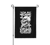 Drapeaux De Jardin I'M A Mechanic I Can'T Fix Stupid What Stupid Does Résiste Aux Intempéries Treer Drapeau Décorations Bannière Extérieure Pour Ferme Jardinage M