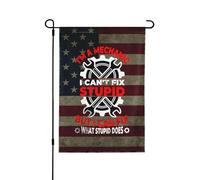 Drapeaux De Jardin I'M A Mechanic I Can'T Fix Stupid What Stupid Does Toutes Les Saisons Bannière Extérieure Premium Treer Drapeau Pour Patio Célébrations M