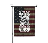Drapeaux De Jardin I'M A Mechanic I Can'T Fix Stupid What Stupid Does Toutes Les Saisons Garden Flag Coupe-Vent Et Étancheune Pelouse Drapeaux Pour Ferme Balcon Fête M