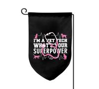 Drapeaux De Jardin I'M A Vet Tech What'S Your Superpower Bannière Extérieure Coupe-Vent Et Étancheune Pelouse Drapeaux Premium Drapeau Extérieur Pour Jardinage Patio Ferme S