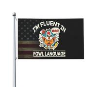 Drapeaux De Jardin I'M Fluent In Fowl Language Garden Flag Toutes Les Saisons Drapeau Extérieur Pour Célébrations Balcon Fête Ferme 90X150 CM