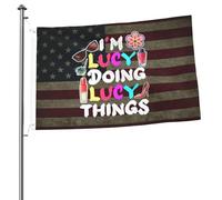 Drapeaux De Jardin I'M Lucy Doing Lucy Things Résiste Aux Intempéries Pelouse Drapeaux Coupe-Vent Et Étancheune Garden Flag Pour Jardinage Patio Ferme 90X150 Cm