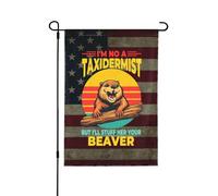 Drapeaux De Jardin I'M No Taxidermist But I'Ll Stuff Her Beaver Coupe-Vent Et Étancheune Bannière Extérieure Résiste Aux Intempéries Treer Drapeau Pour Ferme Célébrations S