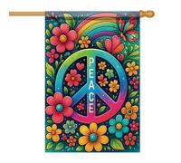 Drapeaux De Jardin Imaginez Tous Les Gens #2 Bannière Extérieure Résiste Aux Intempéries Treer Drapeau Toutes Les Saisons Pour Célébrations Patio Ferme 90X150Cm