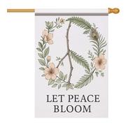 Drapeaux De Jardin Imaginez Tous Les Gens #4 Pelouse Drapeaux Décorations Bannière Extérieure Premium Pour Célébrations Balcon Fête Jardinage 90X150Cm