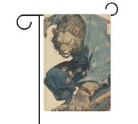 Drapeaux de jardin imperméables à double face avec motif Karaté Lion Warrior, pour fête, festival, décoration intérieure, 12,6 pouces × 18,5 pouces