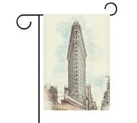 Drapeaux de jardin imperméables à double face pour extérieur, avec motif Flatiron Building, New York, pour fête, festival, décoration intérieure, 12,6 pouces × 18,5 pouces