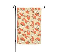 Drapeaux de jardin imprimés de nombreux renards 30,5 x 45,7 cm double face, décoration saisonnière pour la maison, l'extérieur, les vacances, toutes les saisons