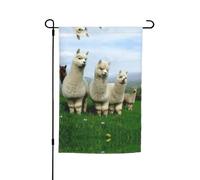 Drapeaux de jardin imprimés famille d'alpagas 30,5 x 45,7 cm double face, décoration saisonnière pour la maison et l'extérieur, décoration de vacances toutes saisons