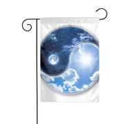 Drapeaux de jardin imprimés Yin Yang World pour décoration extérieure, petit drapeau de cour saisonnier, hiver, Noël, vacances, décoration extérieure
