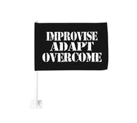 Drapeaux De Jardin Improviser, S'Adapter, Surmonter Les Obstacles, Voiture Drapeaux Décoratifs D'Extérieur Résistant Bannière De Jardin Pour Cour Décoration Festivals 90X150 CM