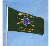 Drapeaux De Jardin Infanterie De L'Armée Américaine À Fort Benning Bannière Jardins Decoration Drapeaus Décoratif Couleurs Vives Drapeau Fierté Pour Défilé Balcon Fête 90X152CM