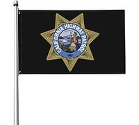 Drapeaux De Jardin Insigne De La California Highway Patrol Drapeaus Décoratif Résistant Drapeau Fierté Durable Bannière Jardins Pour Balcon Fête Festivals 90X152Cm