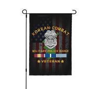 Drapeaux De Jardin Insigne De Police Militaire Des Vétérans Du Combat Coréen Bannière Jardins Résistant Drapeau Fierté Imperméabiliser Drapeaus Décoratif Pour Balcon Fête Défilé 30X45CM