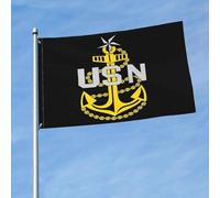 Drapeaux De Jardin Insigne De Premier Maître Supérieur De Grade E-8 De La Marine Drapeaus Décoratif Durable Drapeau Fierté Résistant Bannière Jardins Pour Défilé Fête Festivals 90X152CM
