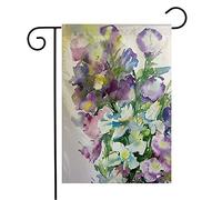 Drapeaux De Jardin Iris Abstrait Blanc, Belle Fleur Colorée, Arrière-Plan, Beauté Graphique, Design Sauvage Couleurs Vives Bannière De Drapeaux, Pour Balcon, Jardin, 30x45cm