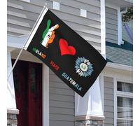 Drapeaux De Jardin Irlande Irlandais Paix Guatemala Guatémaltèque Drapeau Fierté Résistant Drapeaus Décoratif Couleurs Vives Bannières Extérieure Pour Festivals Fête Défilé 90X152CM