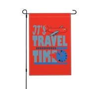 Drapeaux de jardin It's Travel Time 12x18 pouces, drapeau de jardin double face, drapeaux décoratifs pour la maison, la pelouse, le patio, les vacances saisonnières, drapeau de bienvenue en plein air