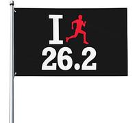 Drapeaux De Jardin J'Adore Le Marathon De 42,2 Km Drapeau Fierté Résistant Bannière Jardins Couleurs Vives Drapeaus Décoratif Pour Défilé Fête Balcon 90X152Cm