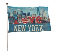 Drapeaux De Jardin J'Adore New York Bannière Extérieure Résiste Aux Intempéries Treer Drapeau Toutes Les Saisons Garden Flag Pour Jardinage Célébrations S