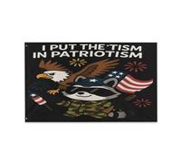 Drapeaux De Jardin J'Ai Mis Le Tisme Dans Le Patriotisme Athletic Eagle Hommes Femmes Pelouse Drapeaux Coupe-Vent Et Étancheune Garden Flag Pour Patio Célébrations Balcon Fête 90X150 Cm