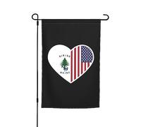 Drapeaux De Jardin J'Aime L'Amérique Et L'Enseigne Du Maine Bannière Jardins Résistant Bannières Extérieure Imperméabiliser Drapeaus Décoratif Pour Défilé Balcon Festivals 30X45CM