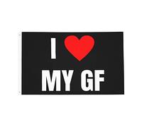 Drapeaux De Jardin J'Aime Ma Copine, Mon Cœur Grand Drapeau Renforcé Avec Couleurs Resistant Exterieur Bannière À Œillets, Pour D'Intérieur, Les Bureaux, Les Défilés, 90x150cm