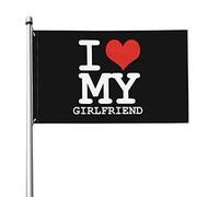 Drapeaux De Jardin J'Aime Ma Petite Amie Bannière Jardins Imperméabiliser Bannières Extérieure Decoration Drapeaus Décoratif Pour Balcon Célébrations Défilé 90X152CM