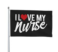 Drapeaux De Jardin J'Aime Mon Infirmière Grand Drapeau Lavable Couleurs Resistant Exterieur Bannière, Pour Balcon, D'Intérieur, Jardin, 90x150cm
