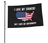 Drapeaux De Jardin J'Aime Mon Pays, Mais Je Déteste Mon Gouvernement. Anti-Joe Biden Bannière Jardins Durable Bannières Extérieure Résistant Drapeaus Décoratif Pour Défilé Balcon 90X152CM