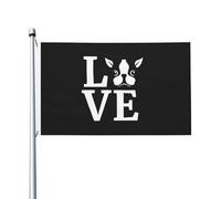 Drapeaux De Jardin J'Aime Mon Terrier Grand Drapeau Couleurs Vives Décoration Bannière, Pour Jardin, D'Intérieur, Les Défilés, 90x150cm