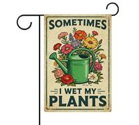 Drapeaux De Jardin Jardin Parfois J'Arrose Mes Plantes Bannière De Drapeaux Lavable Couleurs Vives Bannière, Pour Les Bureaux, D'Intérieur, Les Défilés, 30x45cm