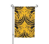 Drapeaux de jardin jaune moutarde et noir pour extérieur - 30,5 x 45,7 cm - Double face - Drapeau de jardin saisonnier avec œillets - Drapeau d'extérieur pour décoration de maison, toile de fond pour