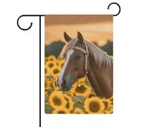 Drapeaux de jardin jaune tournesol cheval 30,5 x 45,7 cm double face drapeau extérieur drapeau d'été drapeau floral bienvenue drapeaux de jardin saisonniers décorations de vacances